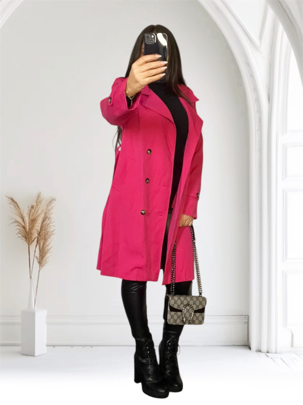 Veste trench AMBRE Fuchsia